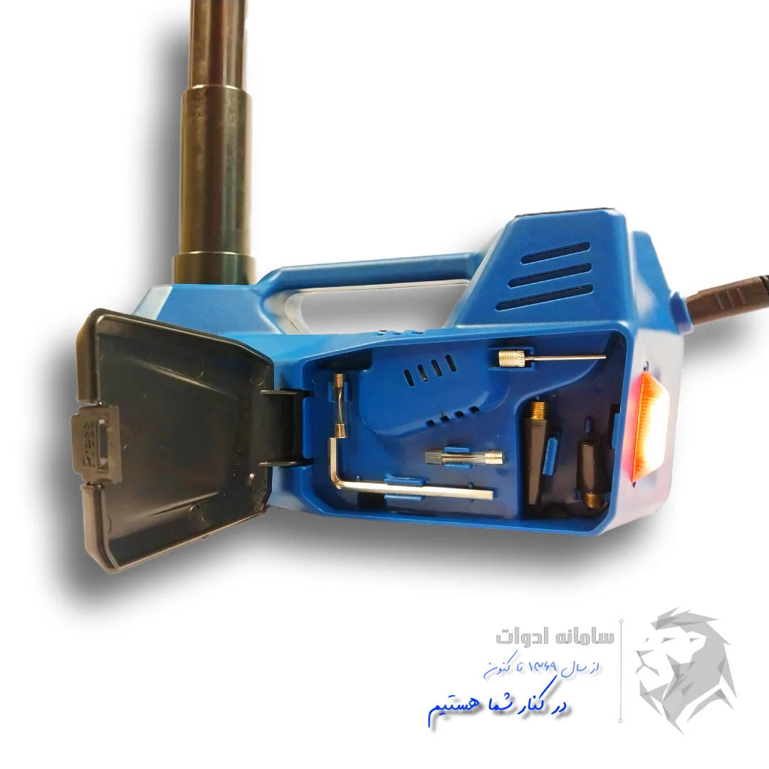 کیت سه کاره(جک_کمپرسور_بکس)برق شهری و فندکی مدل VR-220/41+ویدئو بررسی 27 جایگاه قرار گرفتن انواع سوزن باد داخل کیت سه کاره جک و کمپرسور و بکس فندکی