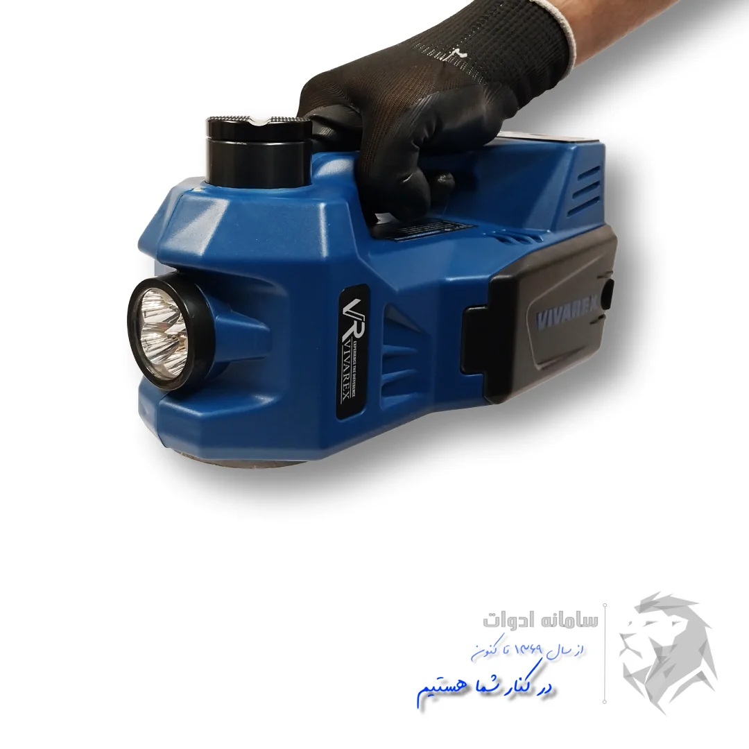 کیت سه کاره(جک_کمپرسور_بکس)برق شهری و فندکی مدل VR-220/41+ویدئو بررسی 6 کیت سه کاره جک و کمپرسور و بکس فندکی | تصویر جک از روبرو