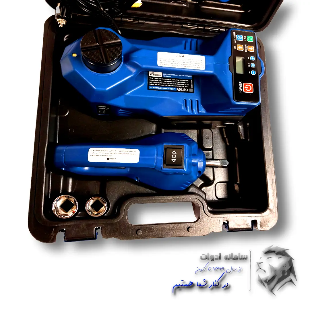 کیت سه کاره(جک_کمپرسور_بکس)برق شهری و فندکی مدل VR-220/41+ویدئو بررسی 3 تصویر قسمت پایین کیف کیت پنچرگیری جک کمپرسور بکس فندکی برق شهری ویوارکس